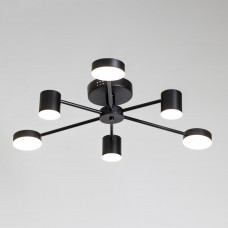 Светодиодная люстра на 6 модулей с пультом 3000-6000К 72Вт IP20 черная