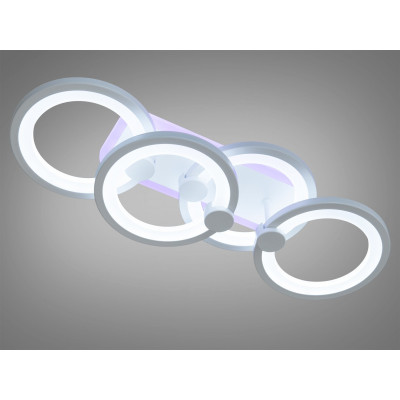 Світлодіодна люстра пристельова 65W 3200-6500К біла з пультом та RGB-підсвіткою