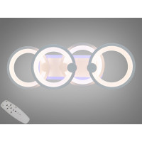 Світлодіодна люстра пристельова 65W 3200-6500К біла з пультом та RGB-підсвіткою