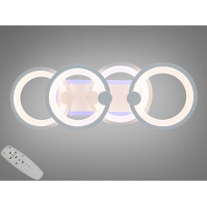 Світлодіодна люстра пристельова 65W 3200-6500К біла з пультом та RGB-підсвіткою