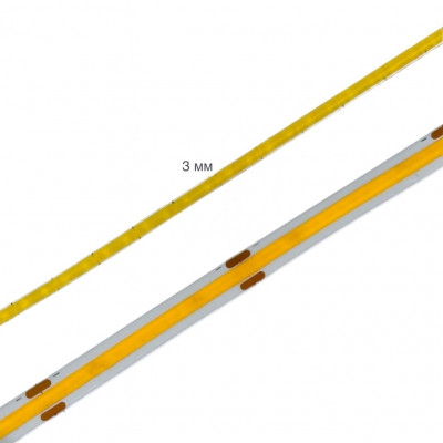 COB лента светодиодная 3 мм узкая  400 д.м. 12V IP20 6W 510Lm 5500K продажа бобинами 5м (цена 1м)