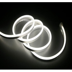 Світлодіодний неон холодний білий 12V 6000K 5м 6×12 мм з БЖ 12V 3A