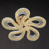 Светодиодный светильник "цветок" с хрусталем 3000-6000К 150Вт IP20 золотой