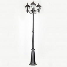 Світильник для вулиці 3 патрони Е27 чорний метал 210 см