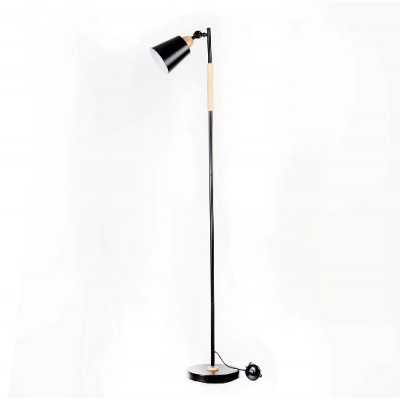 Торшер для гостиной поворотный плафон E27 черный металл