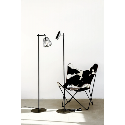 Металлический торшер модерн с открытым плафоном E27 черный