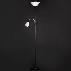 Напольный торшер металлический с двумя лампами E27/E14 180см стиль хай-тек