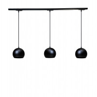 Трековый светильник металлический с 3 шаровидными плафонами цоколь Е27 черный