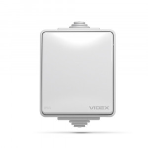 Выключатель одноклавишный внешний IP65 серый