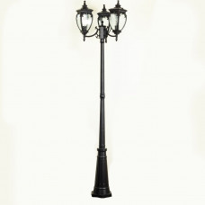 Уличный фонарь 3-рожковый на опоре патрон Е27 черный