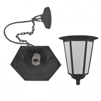 Вуличний підвісний світильник-ліхтар чорний IP44 цоколь Е27