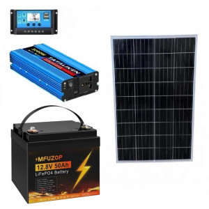 Комплект резервного живлення з сонячною панеллю 120W + інвертор 1500W (макс...