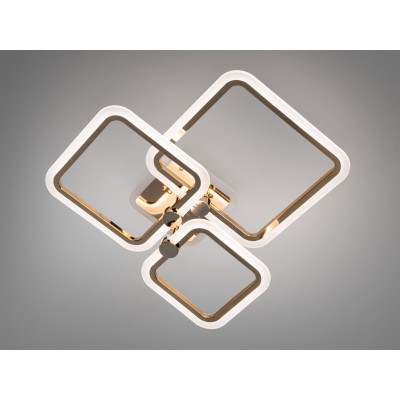 Золота люстра led 65Вт 3630Лм з пультом, димером, 3 режими світла