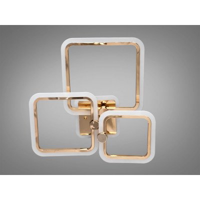 Золота люстра led 65Вт 3630Лм з пультом, димером, 3 режими світла