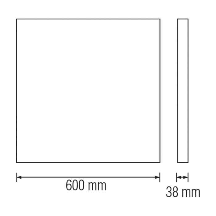 Led панель 600х600 36W 6500К с черной рамкой накладного монтажа