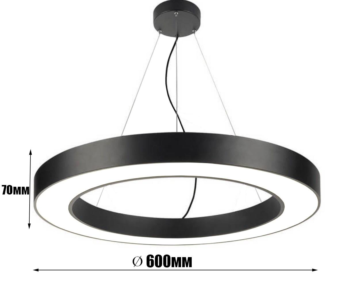 Люстры подвесные лед Hollow Round 0.6м 48W 5000К 4320Лм Led-Story PREMIUM